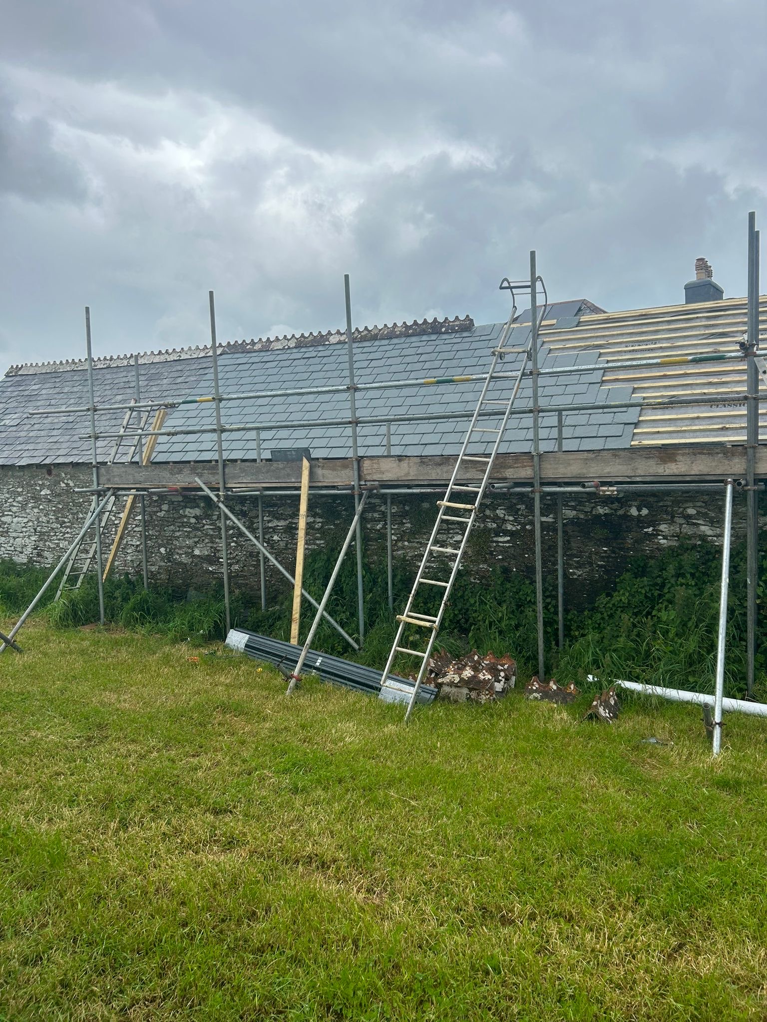 NAC Roofing slate roof work in progress